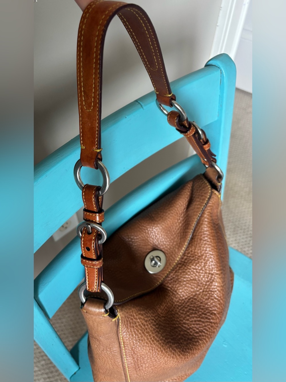 Rare Vintage Coach Chelsea Leather Hobo Handbag Vtg 2004 Y2K - Picture 9 of 13